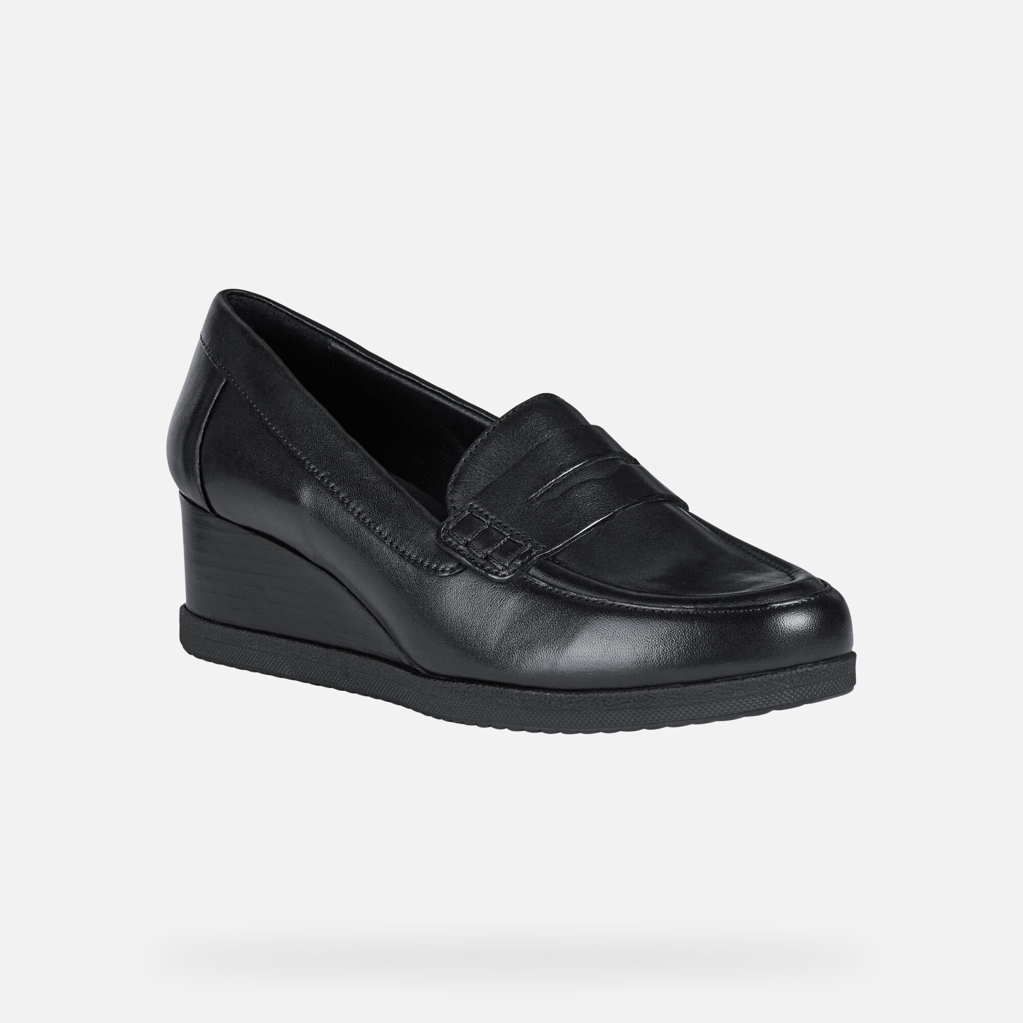 Geox® ANYLLA WEDGE Woman: Black Loafers 