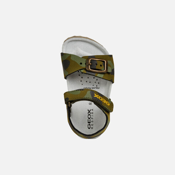 Geox Sandal Chalki Bebe Garcon Sandales Vert Militaire Geox P E