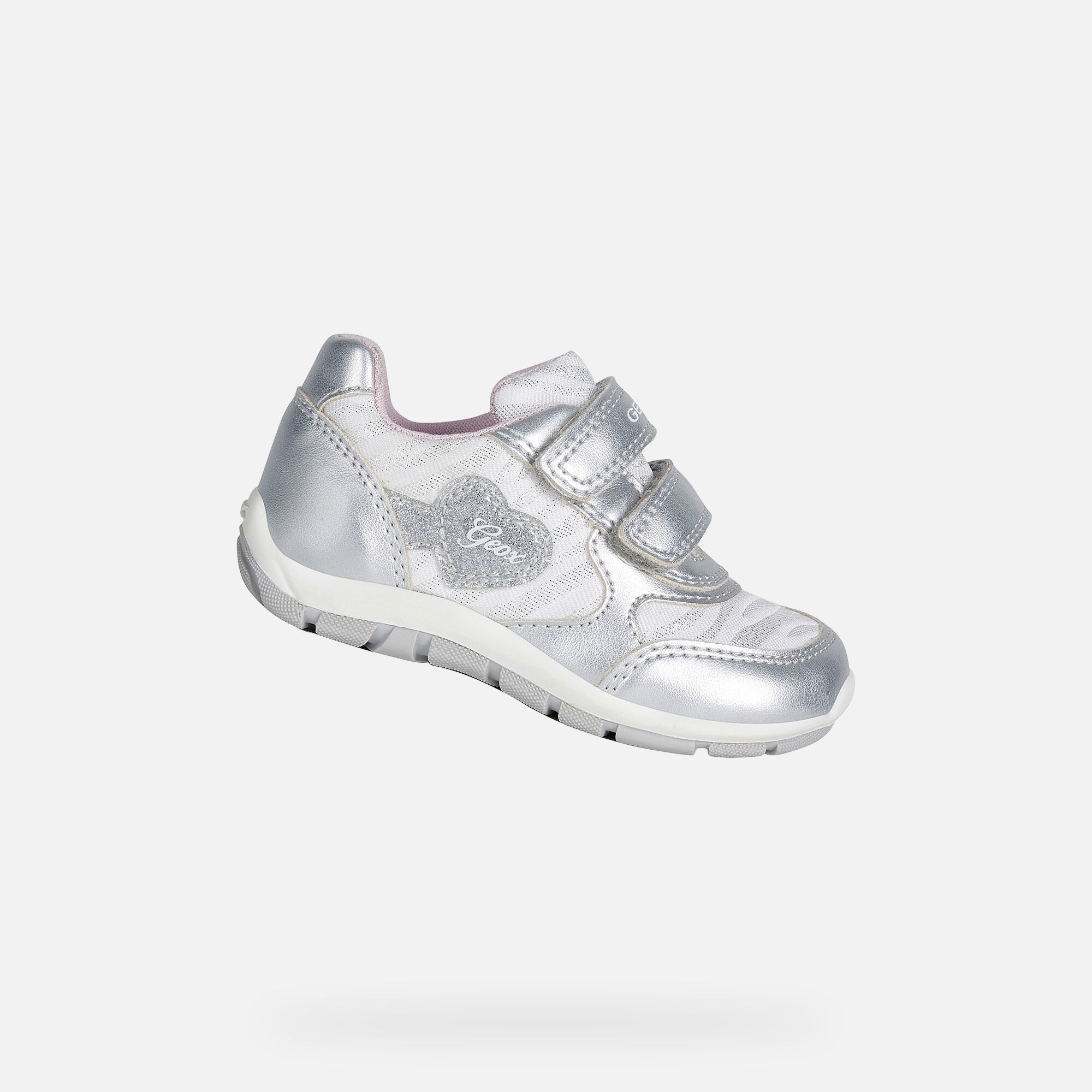 Geox SHAAX Baby Girl: Silver Sneakers 