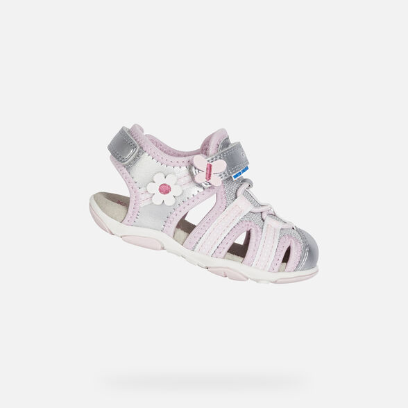 Geox Agasi Baby Girl Silver Sandals Geox 21