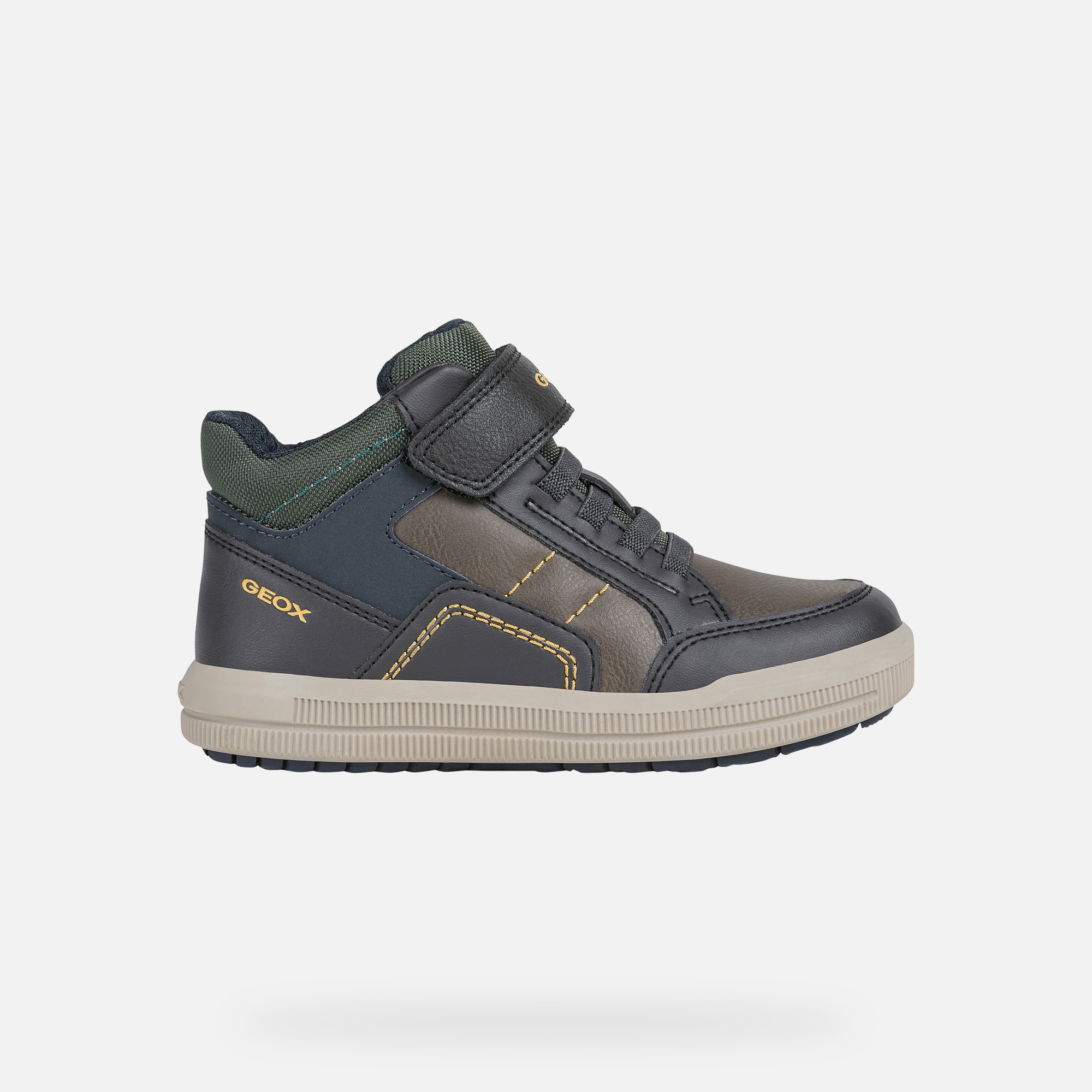 Geox® ARZACH Junior Boy: Coffee And Navy Blue Sneakers | Geox®