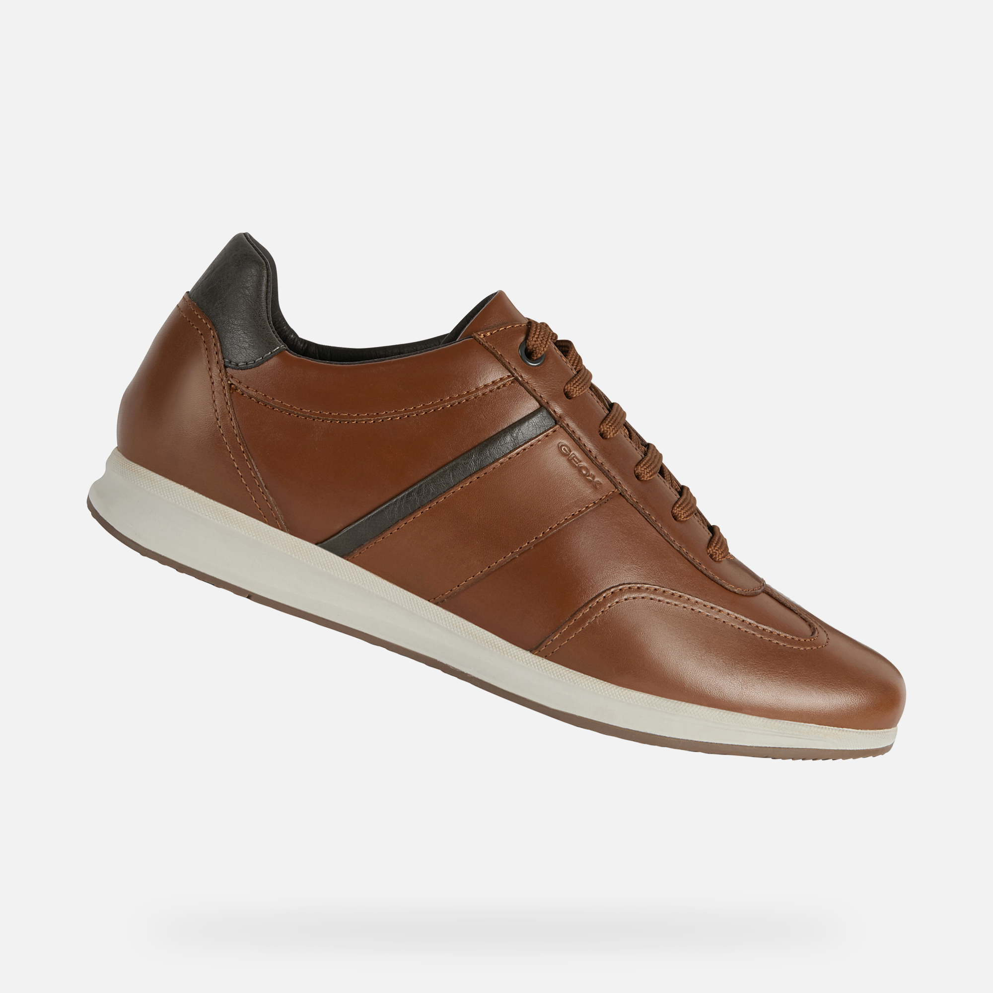 Geox® AVERY Man: Chestnut And Cognac Sneakers | FW21 Geox®