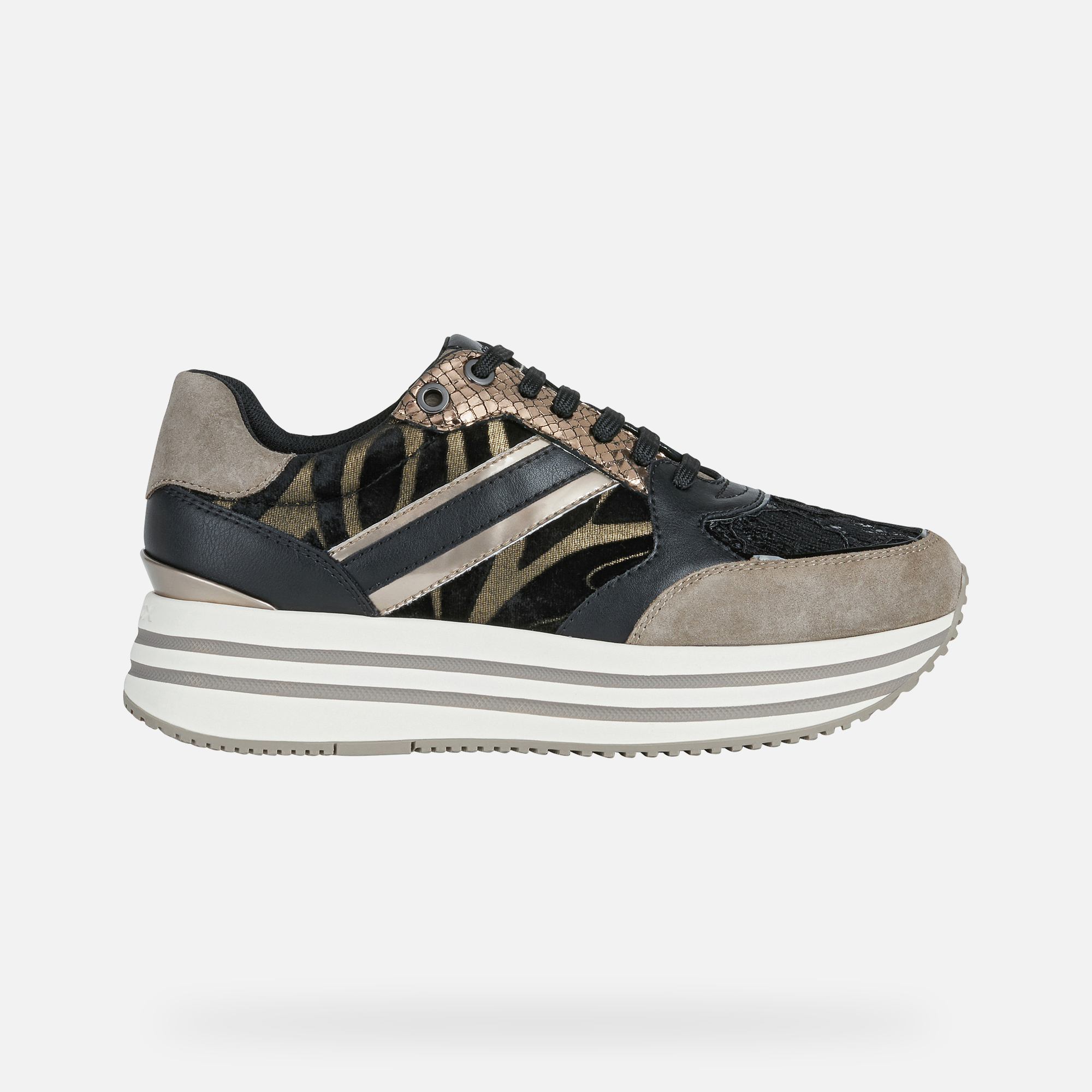 Geox® KENCY Woman: Dark Beige Sneakers | Geox Fall Winter